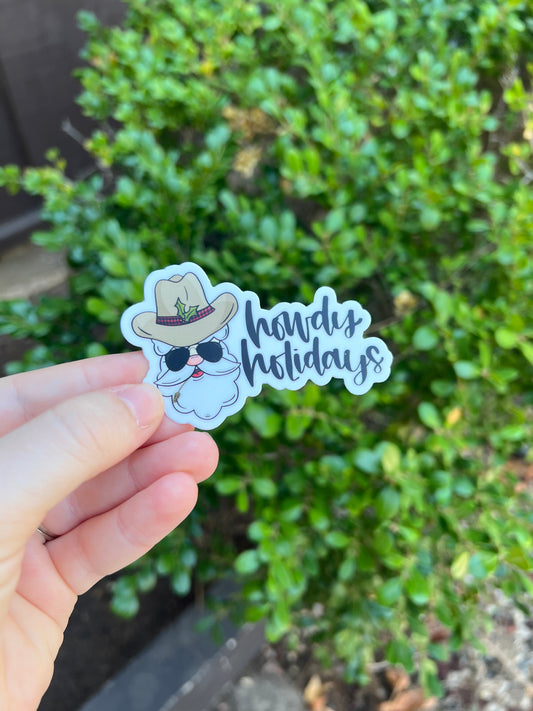 Howdy Holidays Sticker