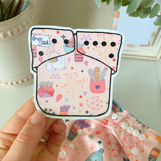 Cutie Cacti Cloth Diaper Sticker
