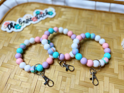 Silicone Beaded Bangle Keychains