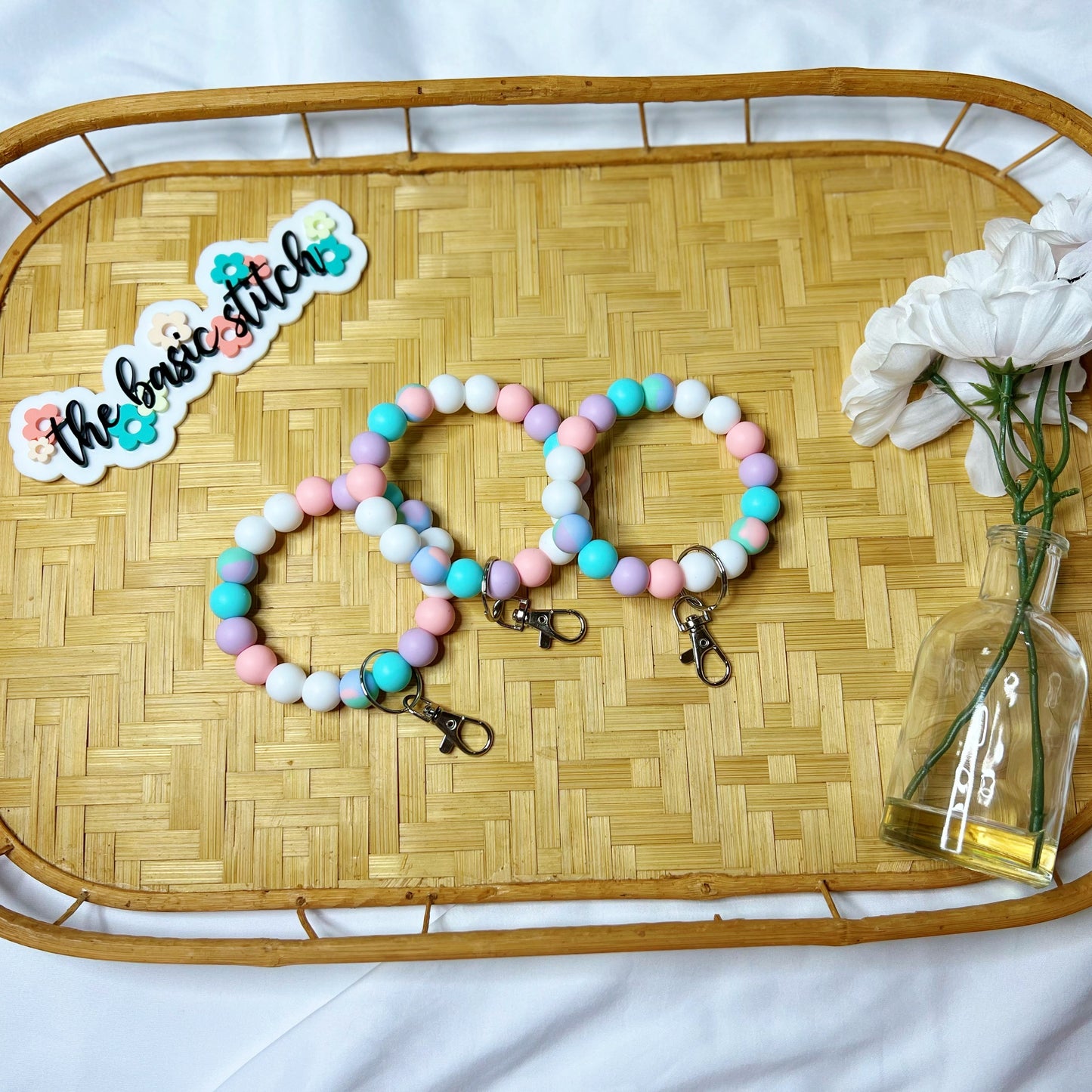 Silicone Beaded Bangle Keychains