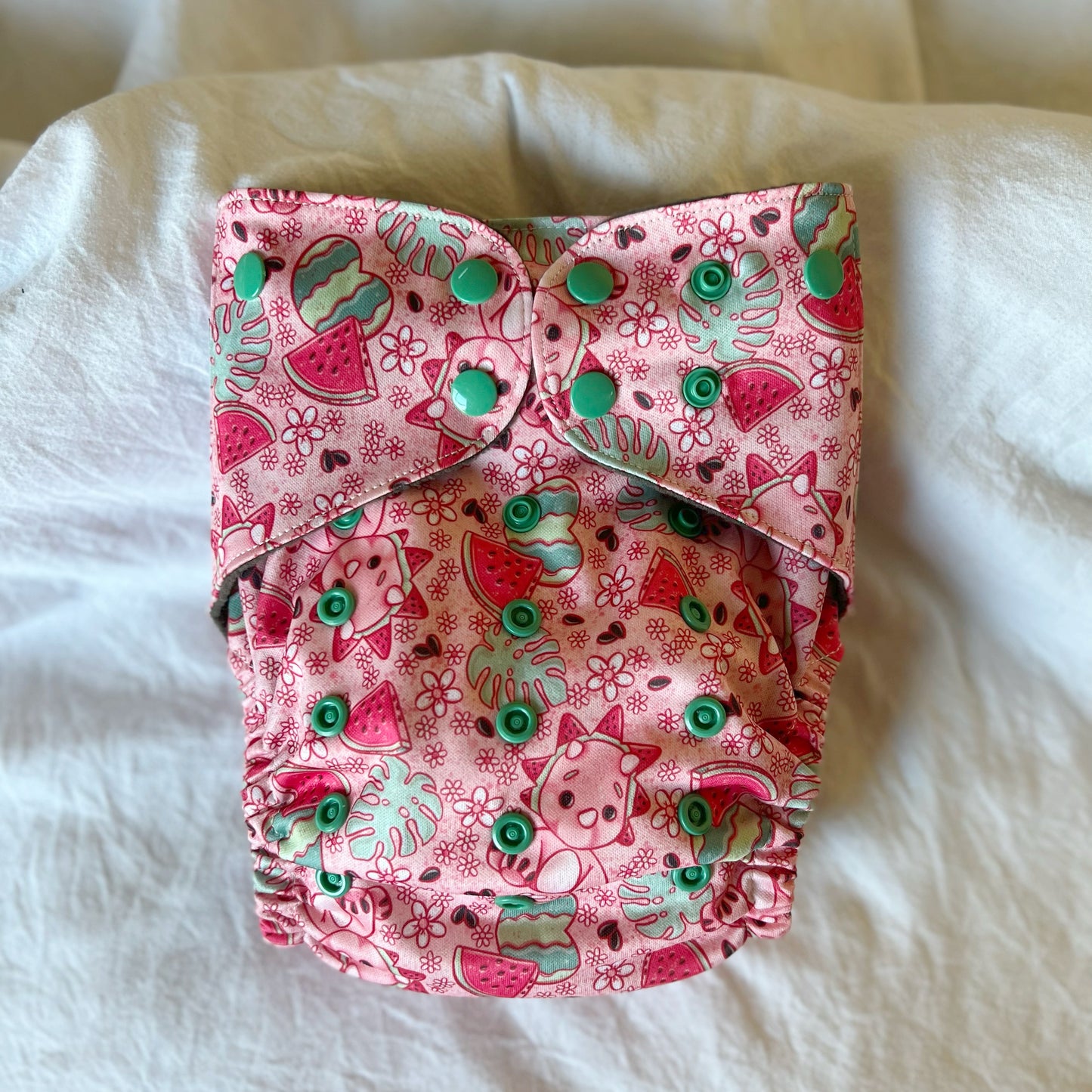 Watermelon Triceratops Cloth Diaper